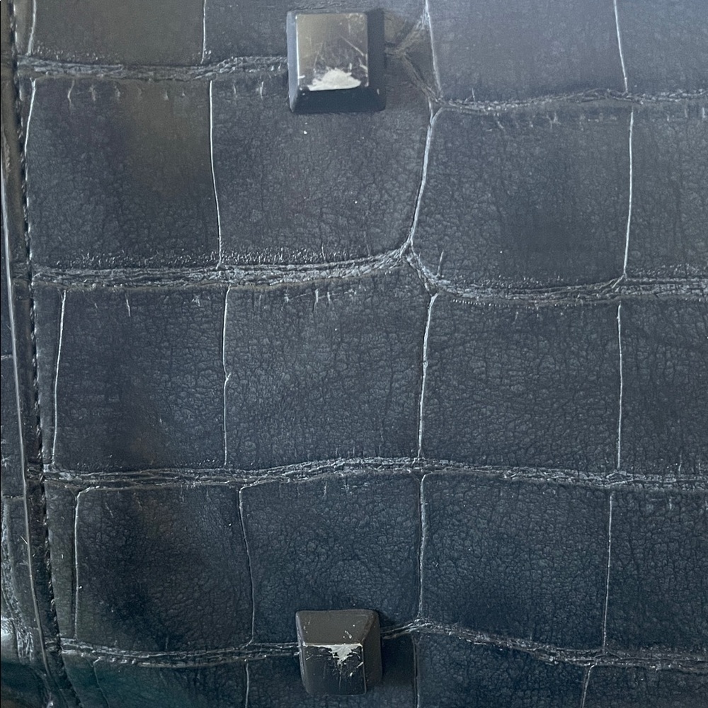 GUC - BEIS Black Crocodile-Embossed Work Tote - Picture 12 of 13
